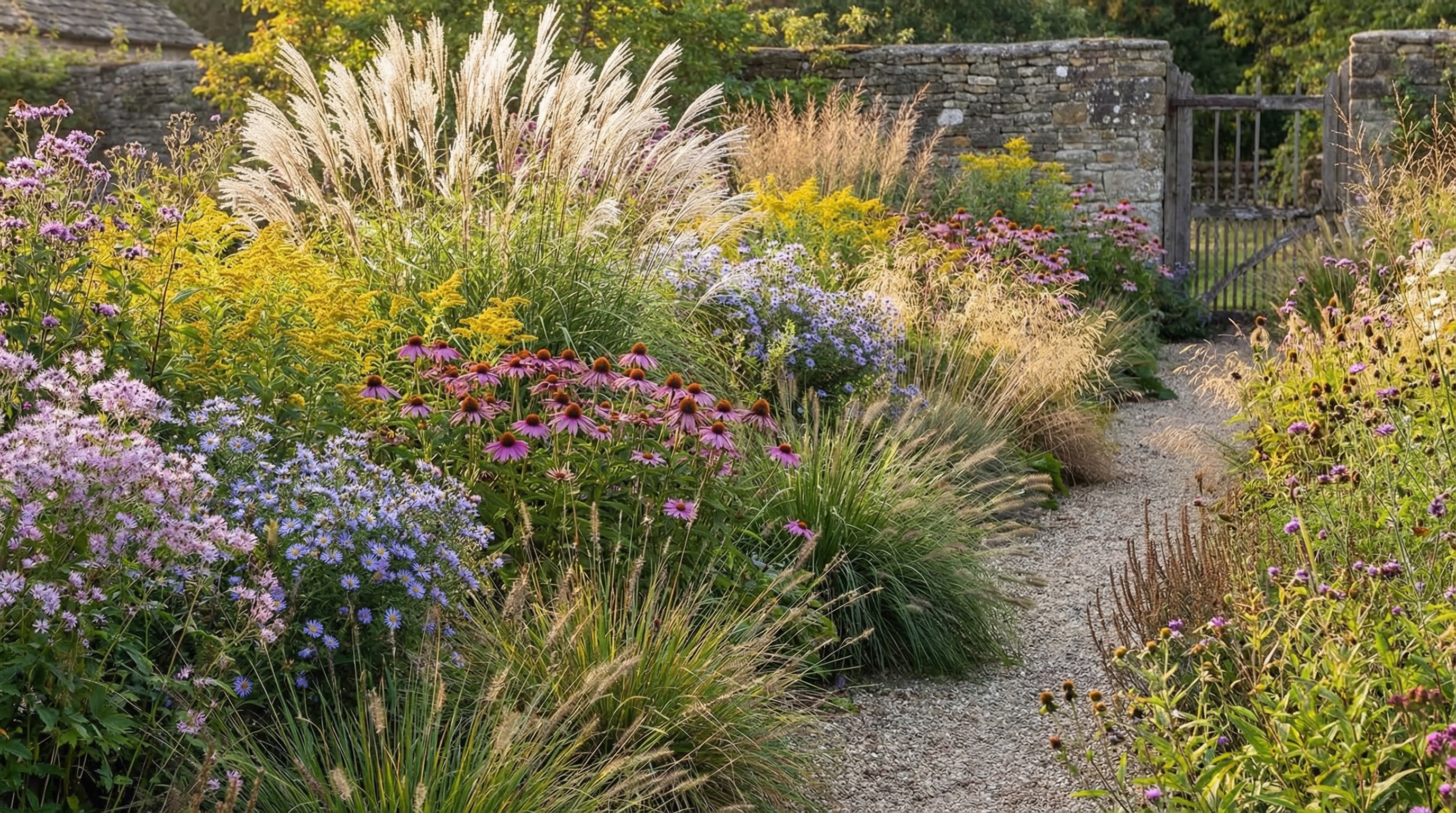 가을 야생화 경계 식재